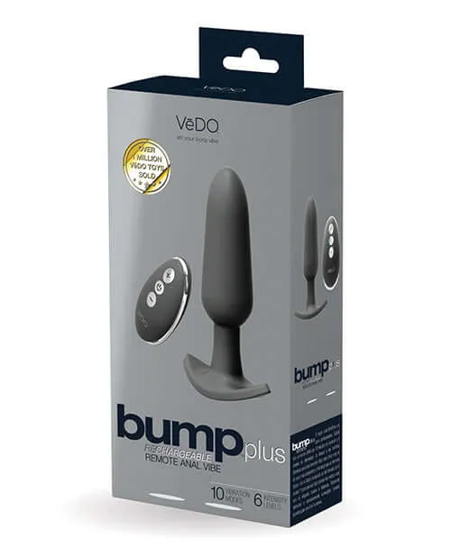 Vedo Bump Plus Rechargeable Remote Control Anal Vibe Just Black Vedo Anal