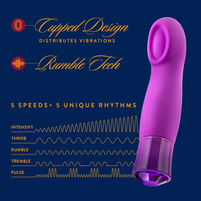 Vibrators Blush Oh My Gem By Blush Charm 55 Inch Warming G Spot Stimulation Vibrator in Amethyst with Powerful RumboTech Technology