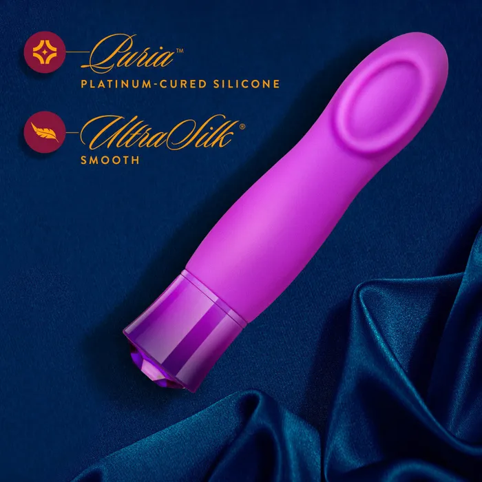 Vibrators Blush Oh My Gem By Blush Charm 55 Inch Warming G Spot Stimulation Vibrator in Amethyst with Powerful RumboTech Technology