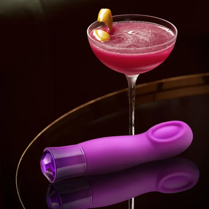Vibrators Blush Oh My Gem By Blush Charm 55 Inch Warming G Spot Stimulation Vibrator in Amethyst with Powerful RumboTech Technology