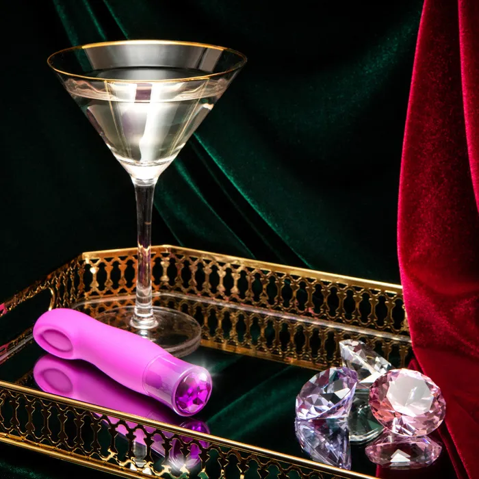 Vibrators Blush Oh My Gem By Blush Charm 55 Inch Warming G Spot Stimulation Vibrator in Amethyst with Powerful RumboTech Technology