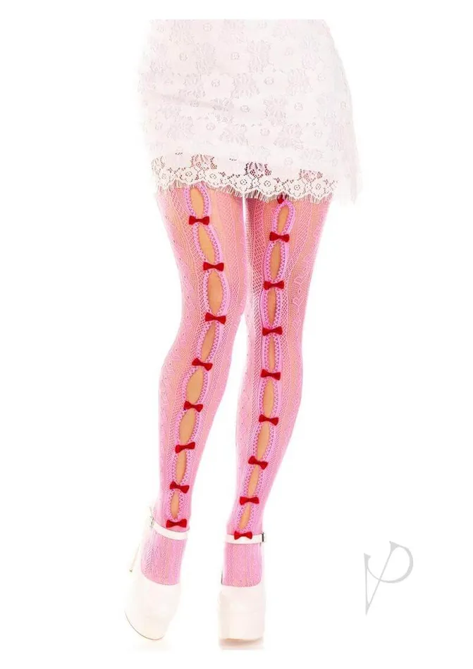 Vibrators Leg Avenue Inc Leg Avenue Sweetheart Striped Tights Pink