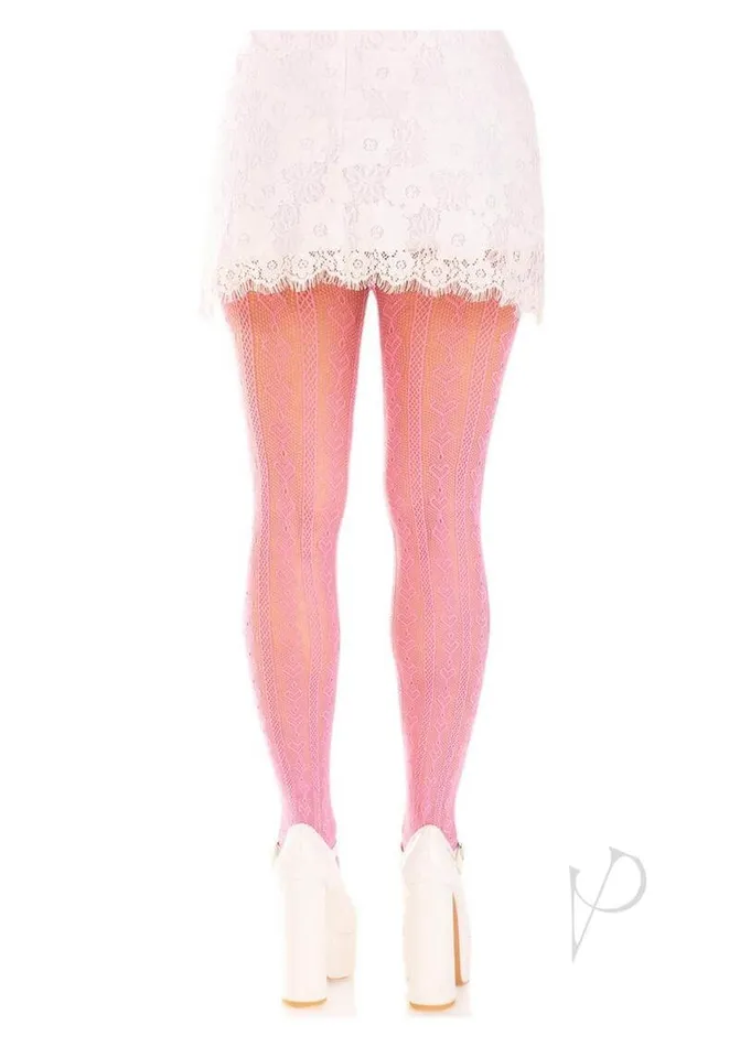 Vibrators Leg Avenue Inc Leg Avenue Sweetheart Striped Tights Pink