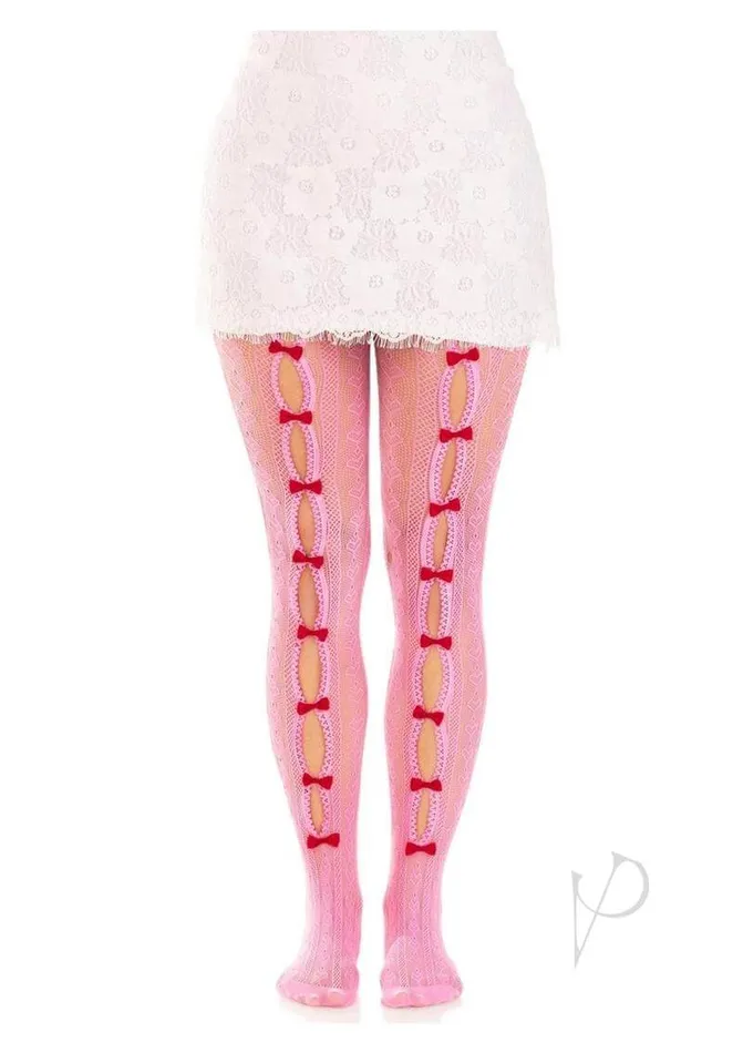 Vibrators Leg Avenue Inc Leg Avenue Sweetheart Striped Tights Pink