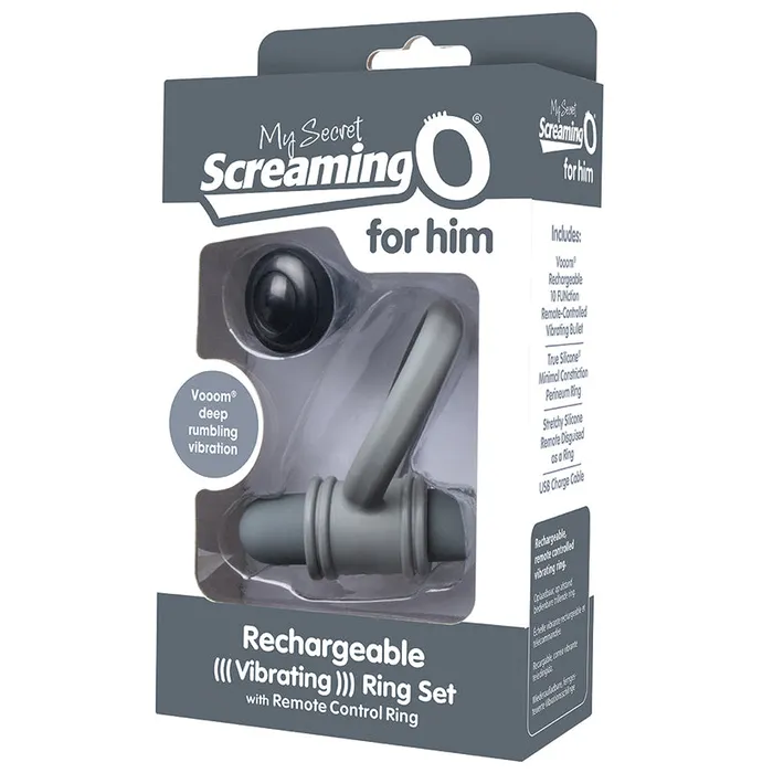 Vibrators SCREAMING O Screaming O My Secret Bullet and Ring for HimGrey