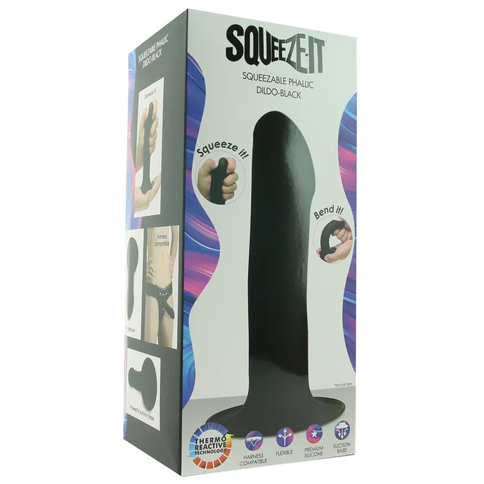 XR Brands Dildos SqueezeIt Phallic Dildo in Black XR Brands Dildos SqueezeIt Phallic Dildo in Black