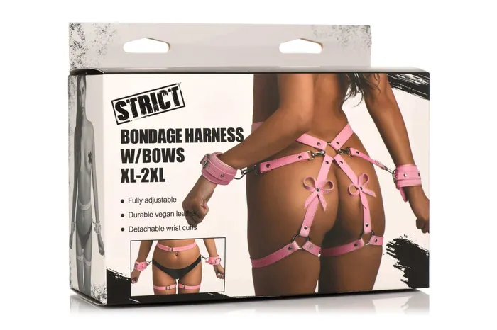 XR Brands Female Sex Toys Strict Bondage Harness with Bows in Pink XL2XL A Blend of Elegance Comfort and Restraint XR Brands Female Sex Toys Strict Bondage Harness with Bows in Pink XL2XL A Blend of Elegance Comfort and Restraint