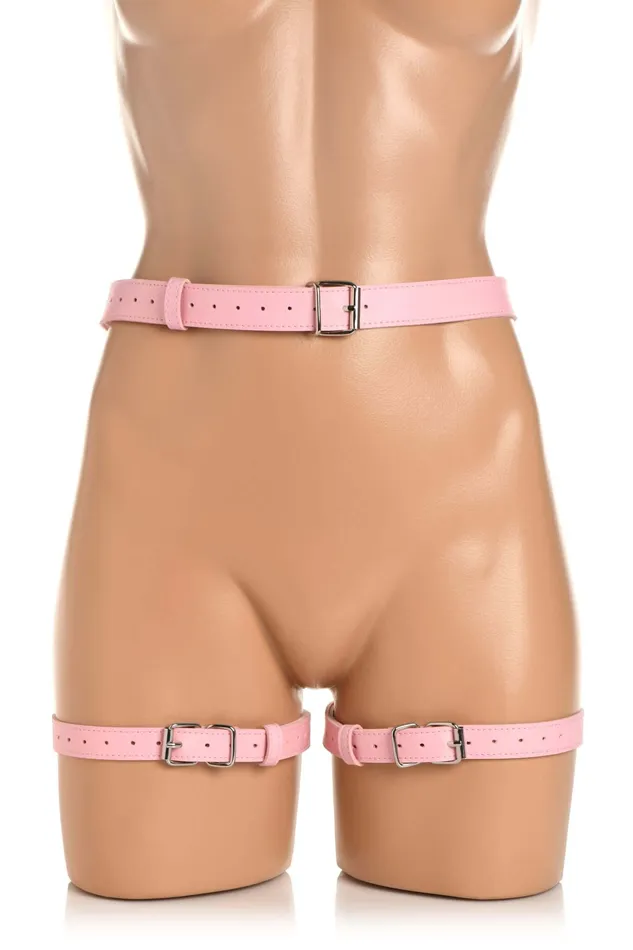 XR Brands Female Sex Toys Strict Bondage Harness with Bows in Pink XL2XL A Blend of Elegance Comfort and Restraint