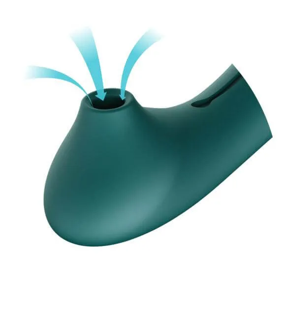 ZALO Female Sex Toys ZALO Queen Set Gspot PulseWave 17function Appcontrolled Rechargeable Silicone Vibrator with Suction Sleeve Jewel Green