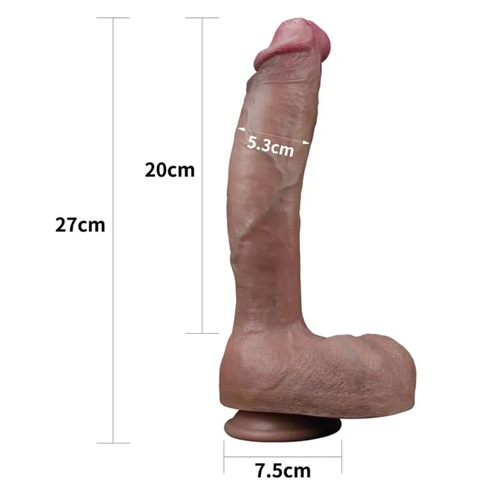 105 Slim waist Dual Density Dildo Platinum Silicone Cock honeysx Dildos