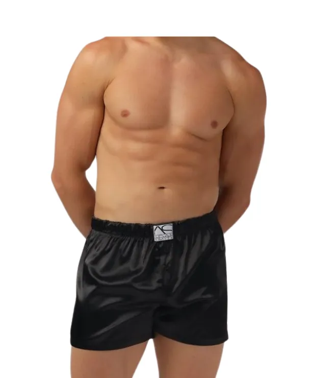 Adam Smith Anal What a Sweetheart Silky Boxers in Black