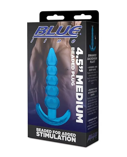 Anal Blue Line Blue Line C B 45 Beaded Plug Jelly Blue Medium