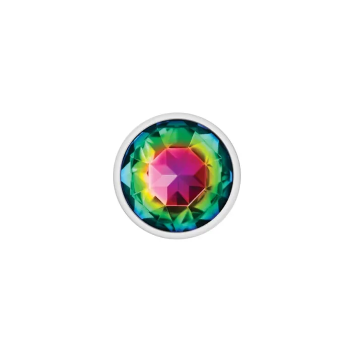 Anal Viben Cheeky Charms Silver Metal Butt Plug Round Rainbow Medium Anal Viben Cheeky Charms Silver Metal Butt Plug Round Rainbow Medium
