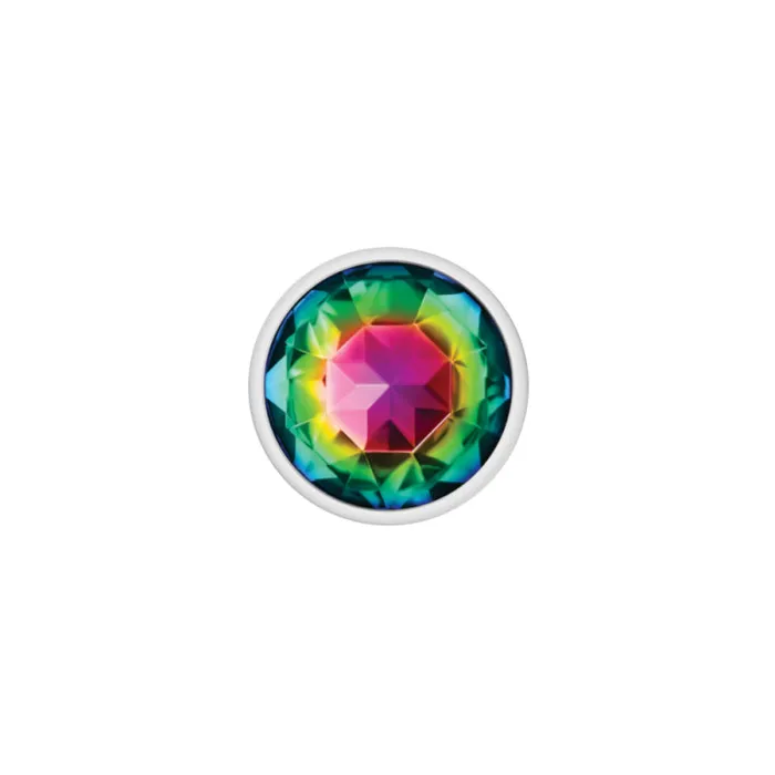 Anal Viben Cheeky Charms Silver Metal Butt Plug Round Rainbow Medium Anal Viben Cheeky Charms Silver Metal Butt Plug Round Rainbow Medium