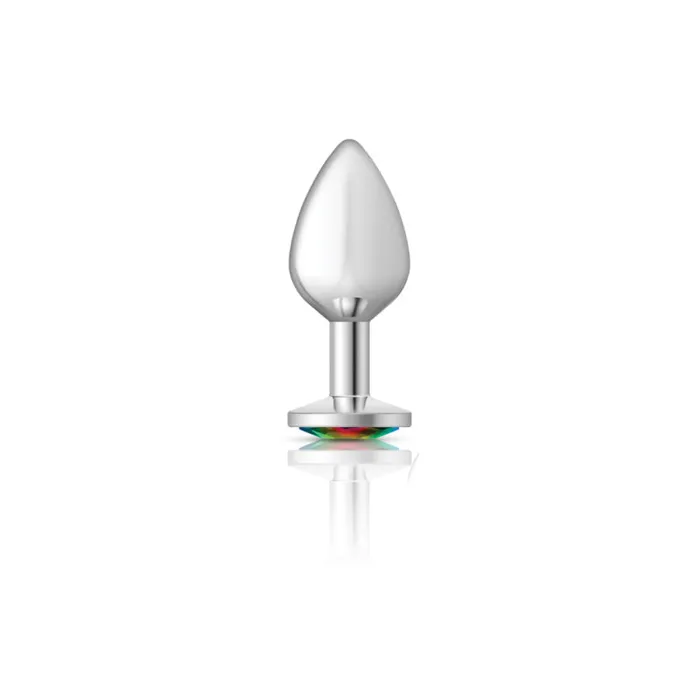 Anal Viben Cheeky Charms Silver Metal Butt Plug Round Rainbow Medium Anal Viben Cheeky Charms Silver Metal Butt Plug Round Rainbow Medium