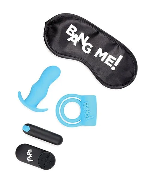 Anal XR Brands Bang Duo Blast Remote Control Cock Ring Butt Plug Vibe Kit Blue Anal XR Brands Bang Duo Blast Remote Control Cock Ring Butt Plug Vibe Kit Blue