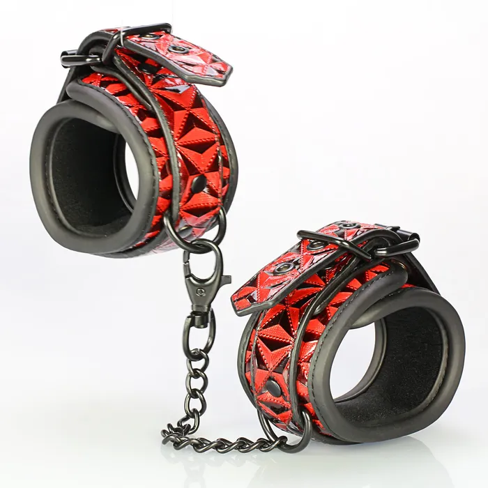 BF BF40336A High Quality Genuine Leather Red SM Handcuffs Restraints