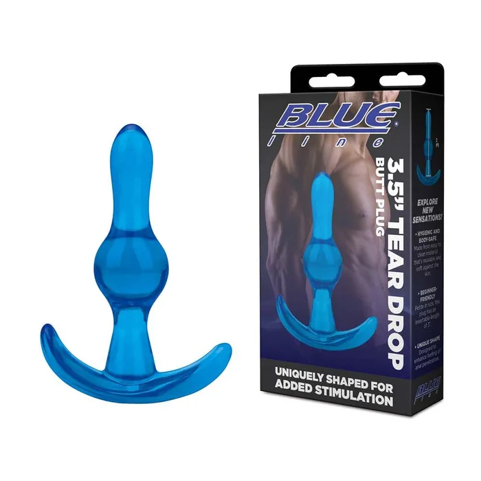 Blue Line Men 35 Tear Drop Butt Plug Anal