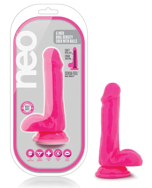 Blush Neo Dual Density Cock with Balls Blush Novelties Dildos