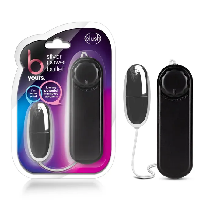 Blush Novelties B Yours Silver Power Bullet Black Anal