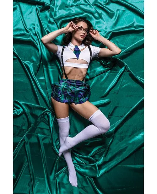 Bodyzone Apparel Couples Role Play Sultry School Babe 6 Piece Set Green