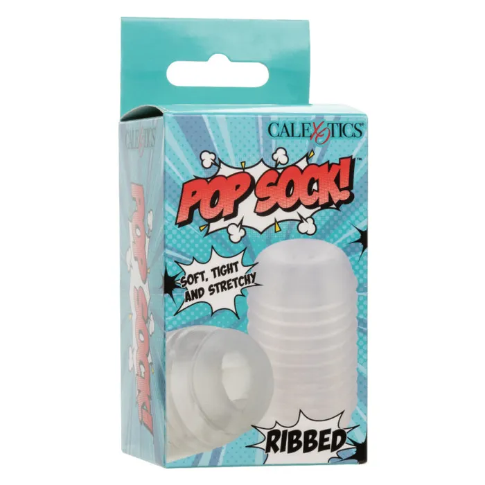 Calexotics Anal Pop Sock Ribbed Clear Calexotics Anal Pop Sock Ribbed Clear