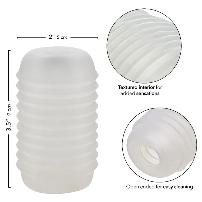Calexotics Anal Pop Sock Ribbed Clear Calexotics Anal Pop Sock Ribbed Clear