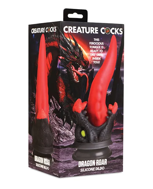 Creature Cocks Dragon Roar Silicone Dildo RedBlack Creature Cocks Dildos