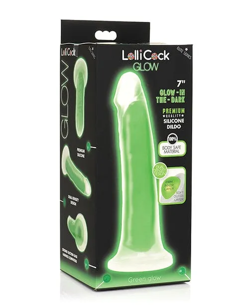 Curve Novelties Dildos Curve Toys Lollicock 7 Inch Glow In The Dark Silicone Dildo