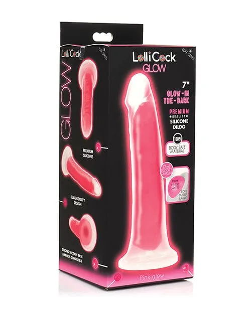 Curve Novelties Dildos Curve Toys Lollicock 7 Inch Glow In The Dark Silicone Dildo