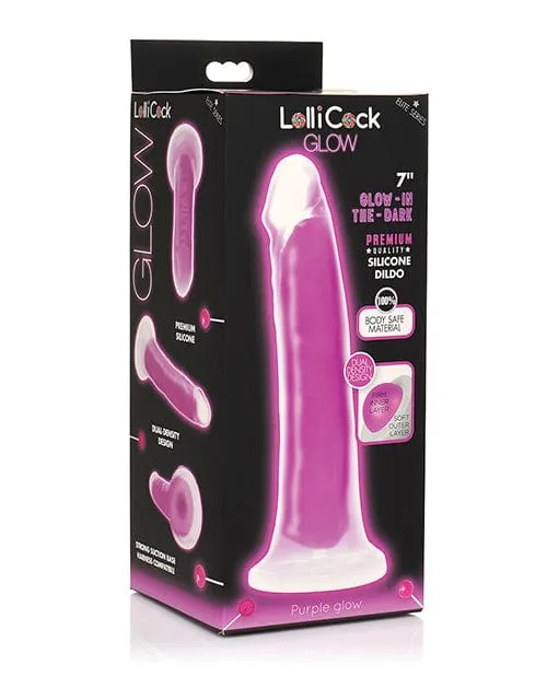 Curve Novelties Dildos Curve Toys Lollicock 7 Inch Glow In The Dark Silicone Dildo