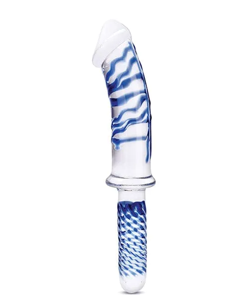 Dildos Glas Glas 11 Realistic Double Ended Glass Dildo Whandle Blue Dildos Glas Glas 11 Realistic Double Ended Glass Dildo Whandle Blue