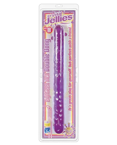 Doc Johnson Dildos Crystal Jellies 18 Double Dong Purple