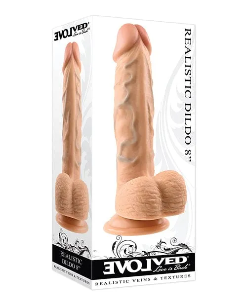Evolved 8 Realistic Dildo with Balls Evolved Novelties Female Sex Toys