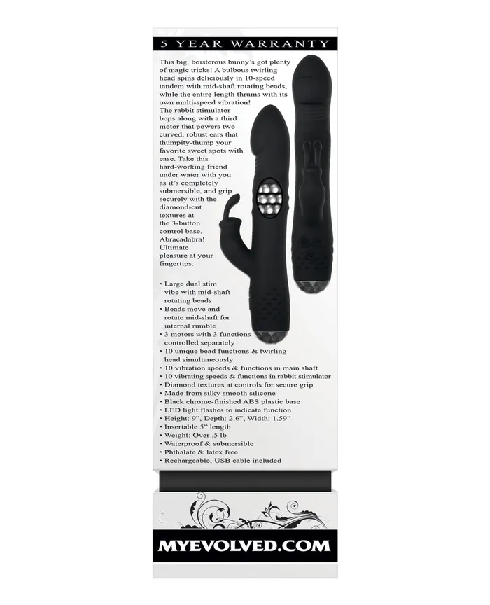 Evolved Novelties Vibrators Evolved Bodacious Bunny Rotating Rabbit Black Evolved Novelties Vibrators Evolved Bodacious Bunny Rotating Rabbit Black