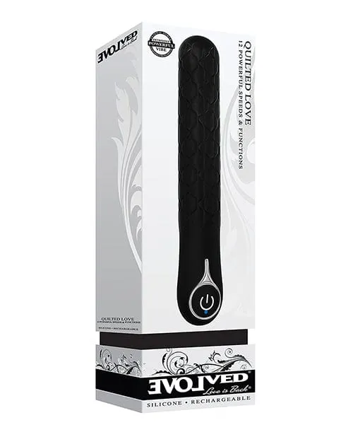 Evolved Quilted Love Rechargeable Vibrator Black Evolved Novelties Vibrators Evolved Quilted Love Rechargeable Vibrator Black Evolved Novelties Vibrators