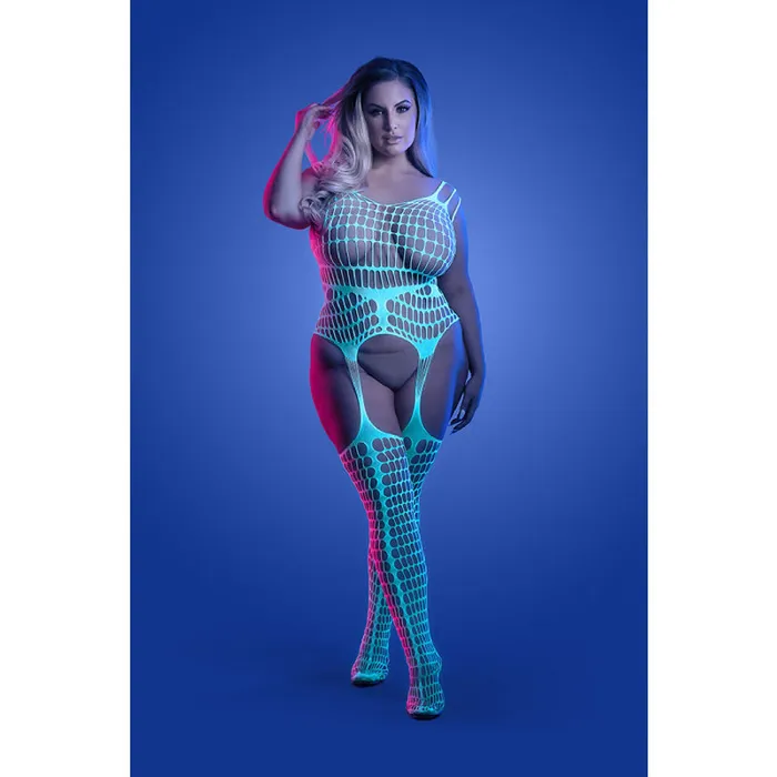 Fantasy Lingerie Vibrators Timelapse Bodystocking Queen Whiteblue