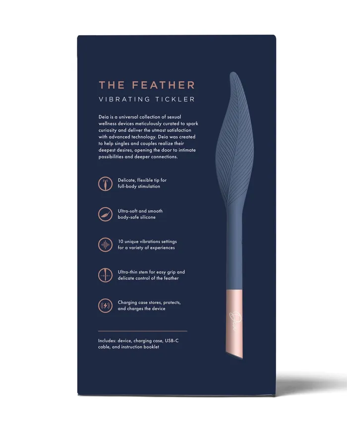 Female Sex Toys Beacon Wellness Brands INC Deia the Feather with Charging Case Navy Female Sex Toys Beacon Wellness Brands INC Deia the Feather with Charging Case Navy