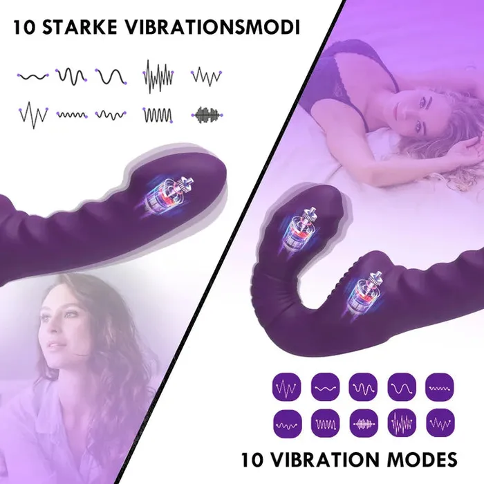 Female Sex Toys honeysx Strapless Strap On Remote Control Double End Dildo Vibrator