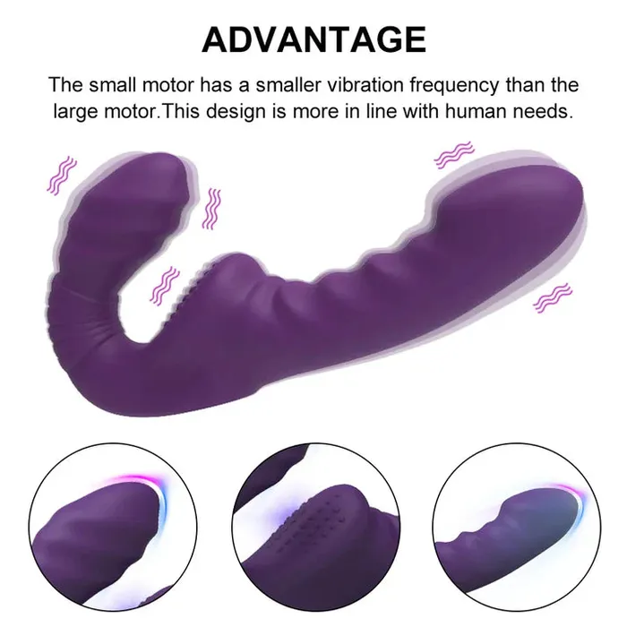 Female Sex Toys honeysx Strapless Strap On Remote Control Double End Dildo Vibrator