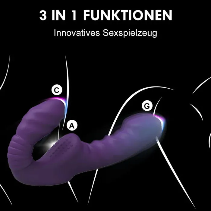 Female Sex Toys honeysx Strapless Strap On Remote Control Double End Dildo Vibrator