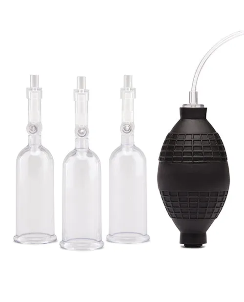 Female Sex Toys Lux Fetish Lux Fetish Nipple Suckers with Clitoral Pump ClearBlack Female Sex Toys Lux Fetish Lux Fetish Nipple Suckers with Clitoral Pump ClearBlack