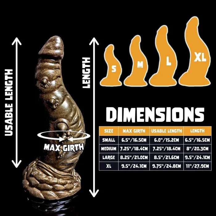 Kreature Adult Toys Dildos Premade Medium Cthulhu Marble Brown and Orange Classic Firmness