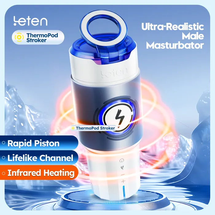 LETEN Male Sex Toys Leten ThermoPod Telescopic Heating Male Masturbator
