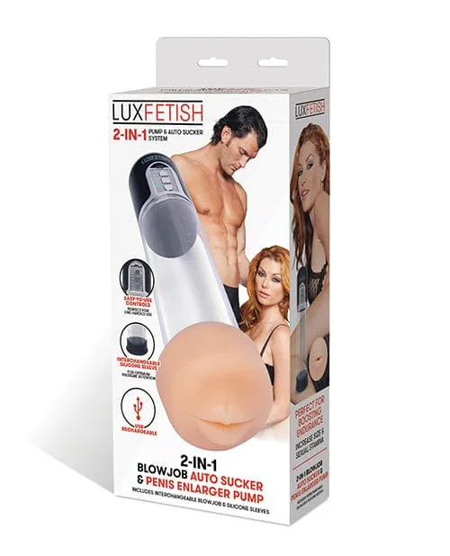 Lux Fetish Lux Fetish 2in1 Blowjob Sucker Penis Enlarger Pump Male Sex Toys