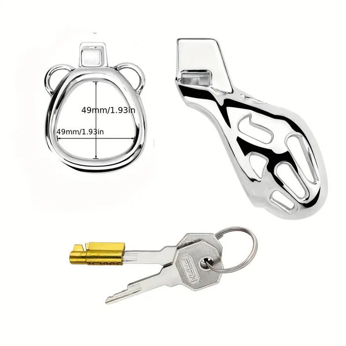 Male Sex Toys FRRK183 Male Stainless Chastity Lock Cage Penis Cock Cage Belt Device FRRK