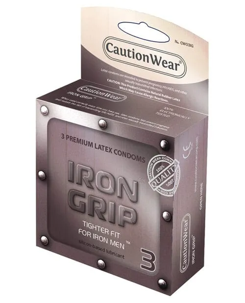 Male Sex Toys Paradise Marketing Caution Wear Iron Grip Snug Fit Pack Of 3