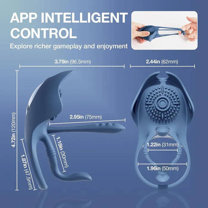 Male Sex Toys SVAKOM SVAKOM BARZILLAI 3Spot stimulation cock ring with APP
