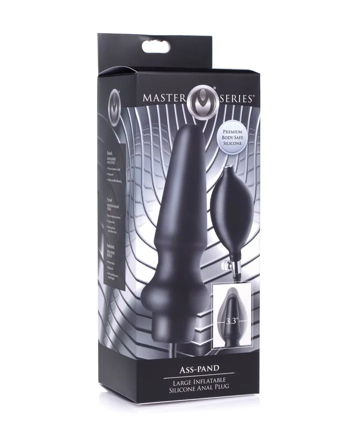 Master Series AssPand Inflatable Silicone Anal Plug Black Master Series Anal