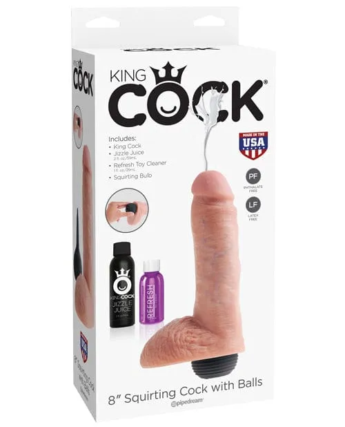 Pipedream Products Dildos King Cock 8 Squirting Cock with Balls